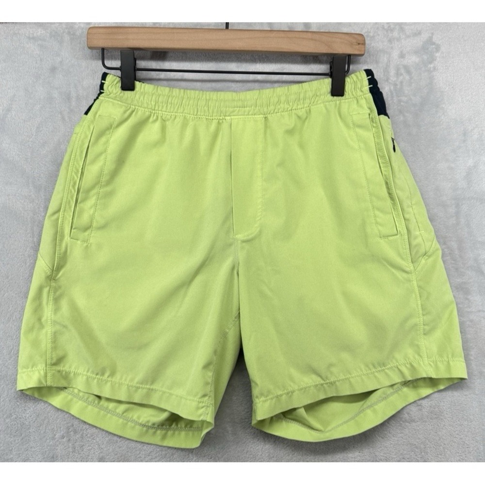 Birddogs Boom Shorts Neon Green Blue Lined Long Nylon Spandex Men's Size M